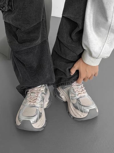 韓國 AL 十公分銀刃增高老爹鞋 (男女）7