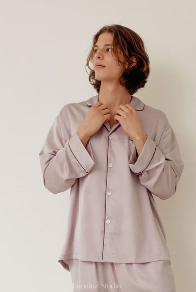 韓國 LUNA 超親膚簡約兩件男生睡衣9