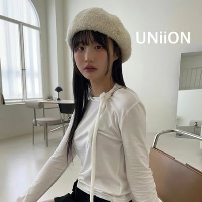 正韓UNI金扣毛呢貝雷帽4