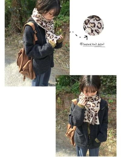 正韓爆款豹紋圍巾(6%羊毛)4