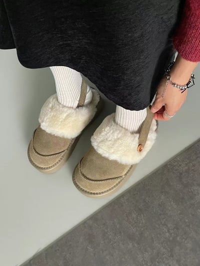 韓國PLA可愛絨毛小毛怪涼鞋雪靴6