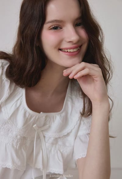 韓國 LUNA 歐式典雅荷葉兩件式短褲套裝睡衣1