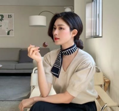 正韓百搭幾何絲巾(現貨)5