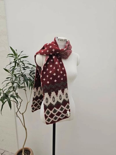 正韓EBA聖誕復古針織圍巾 ( 6%羊毛 )2