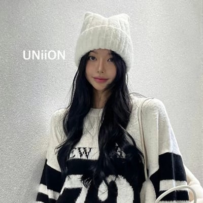 正韓UNI貓耳朵毛線帽1