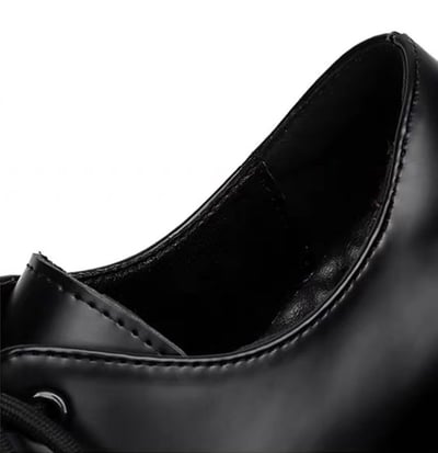 韓國 AL | 全素弧線包邊鋸齒增高皮鞋11