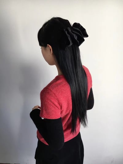 韓國髮飾NYU 浪漫法式短絲絨斷面大抓夾1