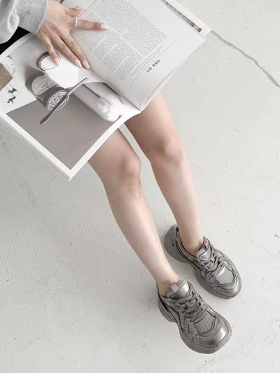 韓國 NAA 水波羊皮老爹增高女運動鞋7