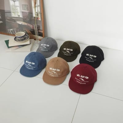 韓國UNI復古白鳥刺繡五分割中性棒球帽2