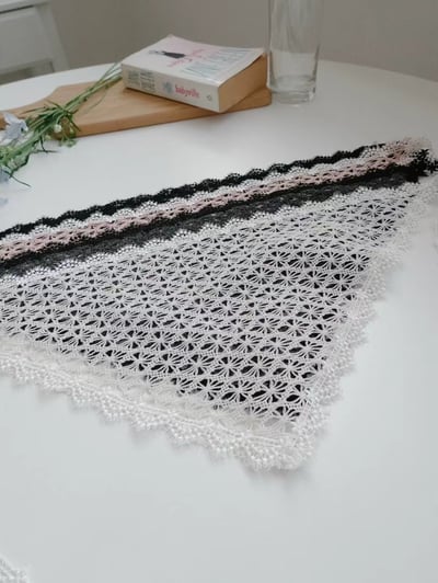 韓國 UNI 薄紗滿天星綁戴頭巾絲巾6