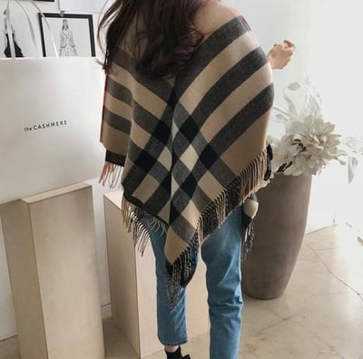 正韓EBA英倫格子雙面兩用披肩6