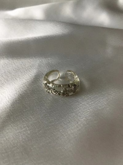 韓國NYU  法式透明果凍晶花標本戒指6