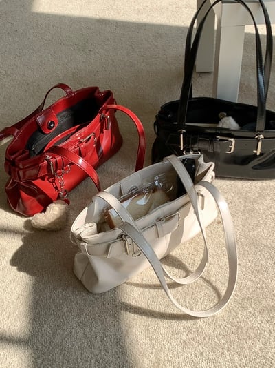 韓國TRO 高級感皮帶扣機車肩背包3