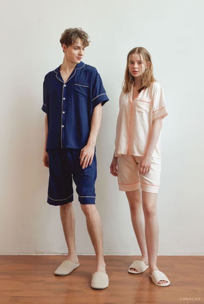 韓國 LUNA 法式極簡休閒男女情侶睡衣7