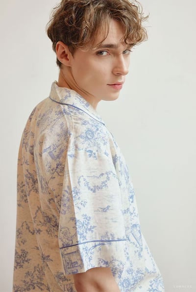 韓國 LUNA 南洋度假蕾絲兩件式短褲情侶睡衣13