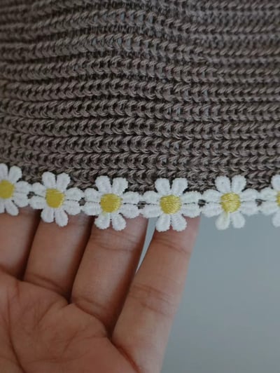 韓國 UNI 度假素色編織雛菊綁繩漁夫帽9