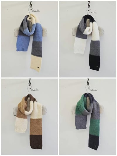 正韓EBA童系拼接針織圍巾13