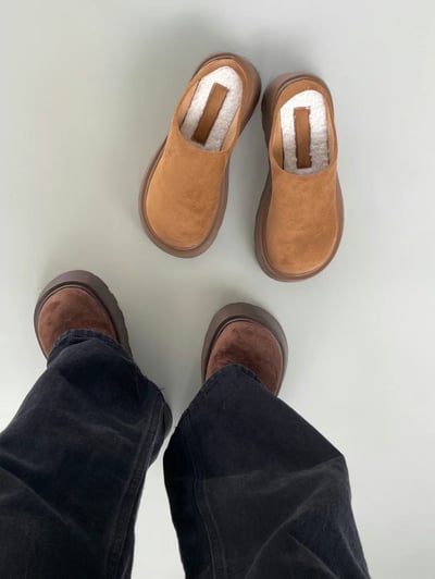 韓國PLA秋季必備 保暖內絨毛增高懶人雪靴9