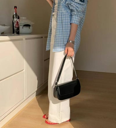 韓國TRO 高級感極簡法式法棍腋下手提包2