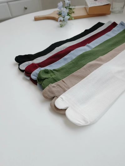 韓國 UNI 馬蹄素色透氣長統襪5