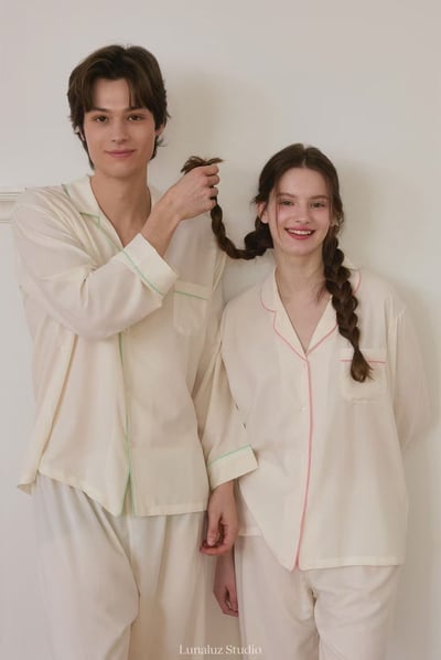 韓國 LUNA 法式極簡線條情侶睡衣8