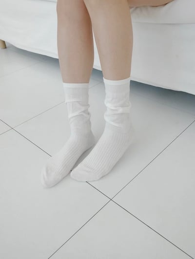 韓國UNI初春新款拼接透氣堆襪（中長款）5