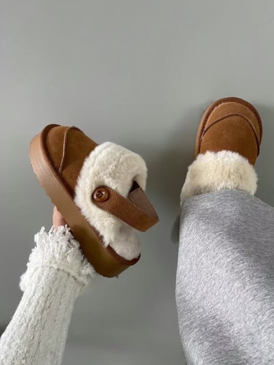 韓國PLA可愛絨毛小毛怪涼鞋雪靴16