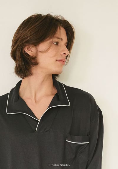 韓國 LUNA 韓系簡約男生長袖情侶套裝睡衣5