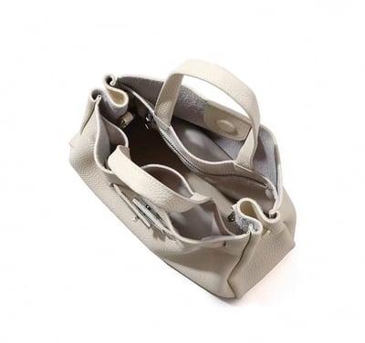 韓國TRO 高級牛皮荔枝軟皮鉑金手提側背包9