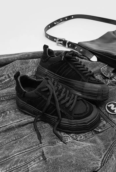 韓國 VBIN | 溶解建構厚底帆布板鞋6