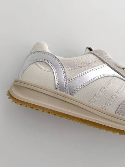 韓國 NAA 真皮麂皮萬線麵包休閒女鞋9