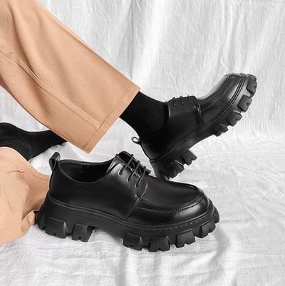 韓國 AL | 正裝細帶大鋸齒增高皮鞋1