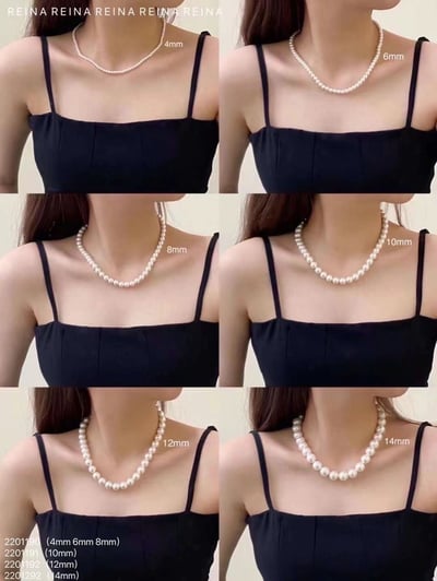 韓國 REA 法式圓形珍珠項鍊 14 mm2