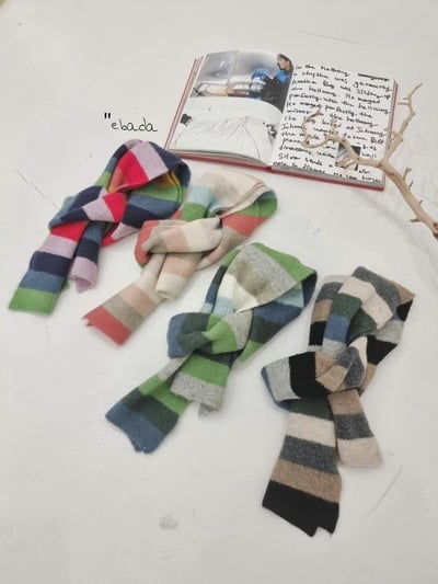 正韓EBA學生復古撞色圍巾17