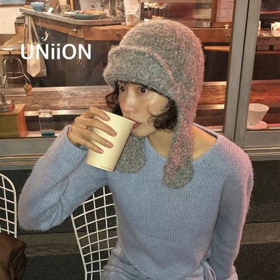 正韓UNI絨毛針織飛行帽7