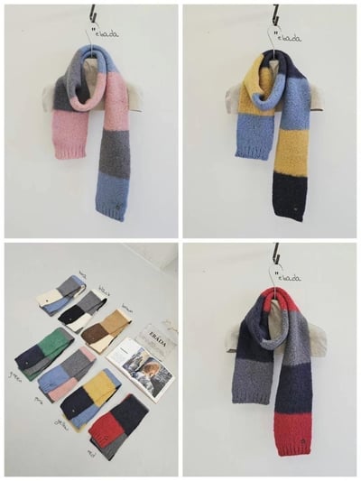 正韓EBA童系拼接針織圍巾14