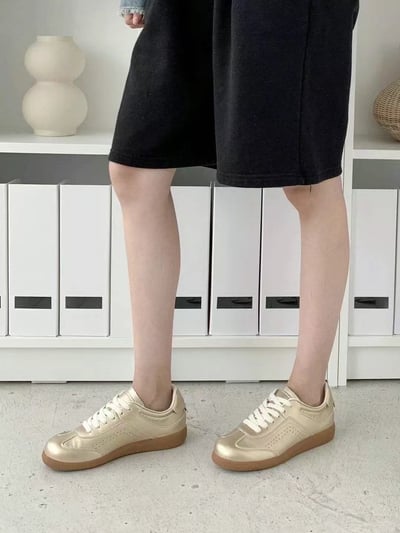 韓國 NAA 真皮簡約德訓鞋休閒女鞋8