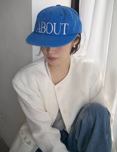 韓國UNI中性AB丹寧寬舌五分割帽3