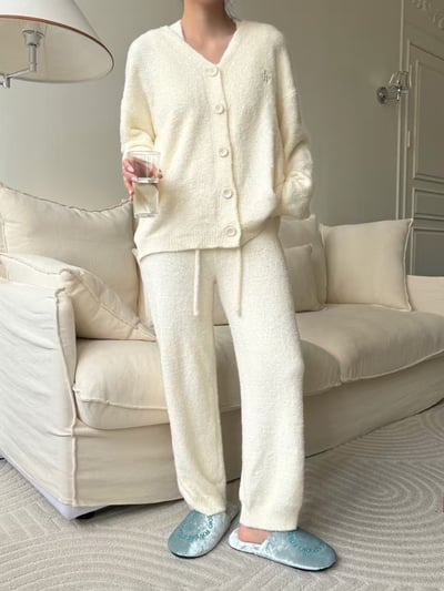 韓國 LUNA 韓系熊熊絨三件秋冬睡衣外套套裝3