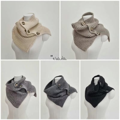正韓EBA鈕扣針織圍脖14