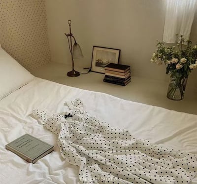 韓國 LUNA 法式浪漫小蝶袖點點長裙睡衣5