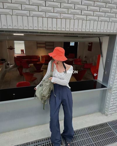 韓國 UNI 不收邊垂墜感防曬漁夫帽1