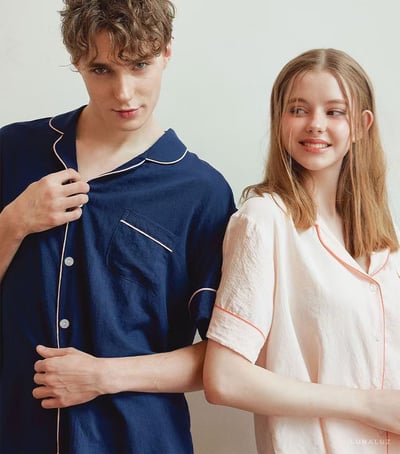 韓國 LUNA 法式極簡休閒男女情侶睡衣6