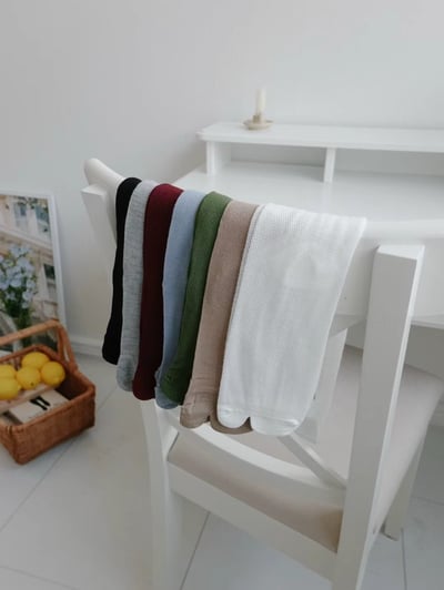 韓國 UNI 馬蹄素色透氣長統襪2