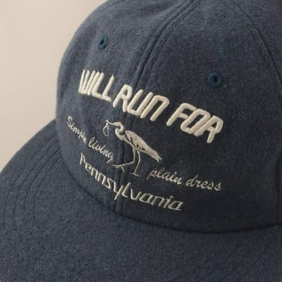 韓國UNI復古白鳥刺繡五分割中性棒球帽8