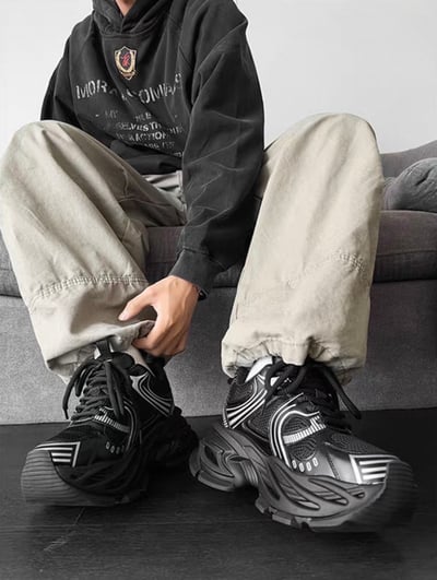 韓國 AL 十公分銀刃增高老爹鞋 (男女）8