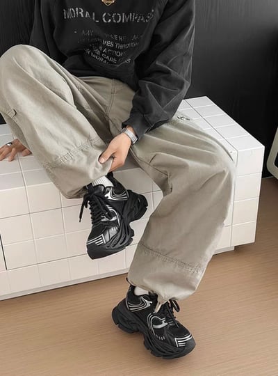 韓國 AL 十公分銀刃增高老爹鞋 (男女）12