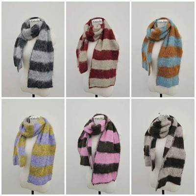 正韓EBA多巴胺撞色條紋圍巾11