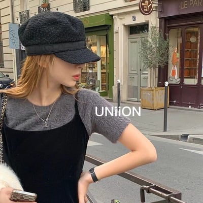 韓國 NU 小香復古毛倪報童帽2