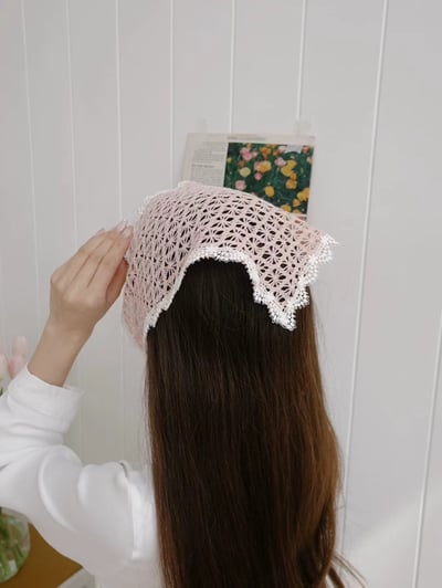 韓國 UNI 薄紗滿天星綁戴頭巾絲巾4